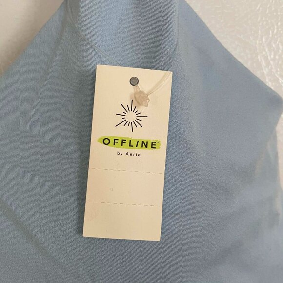 OFFLINE by Aerie Activewear bra cropped tank Size Small in light blue.NWT - Picture 2 of 5